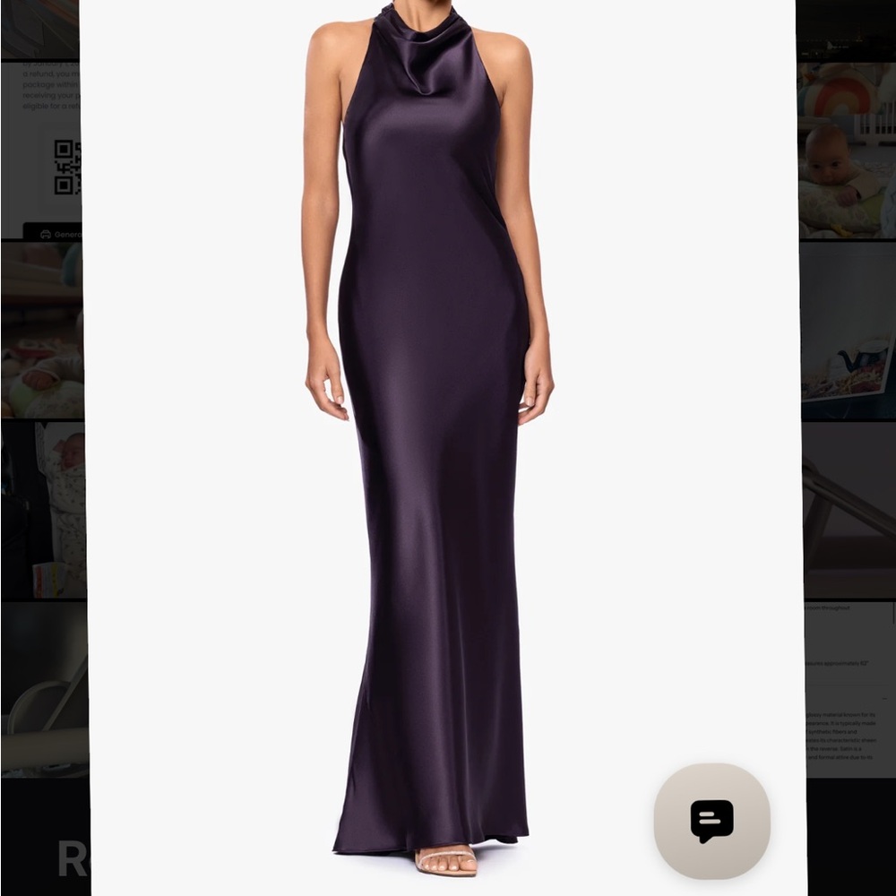 Betsy & Adam Sleek Dark Purple Maxi Dress